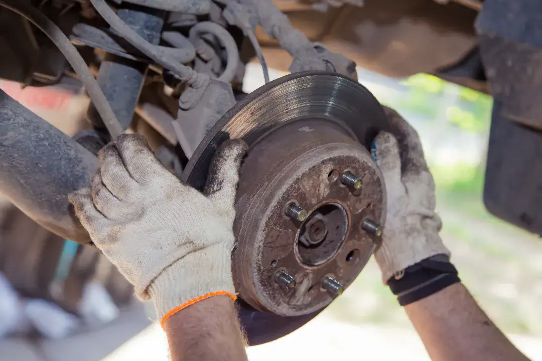 Brake disc and caliper inspection at Trusted Mechanical in Adelaide