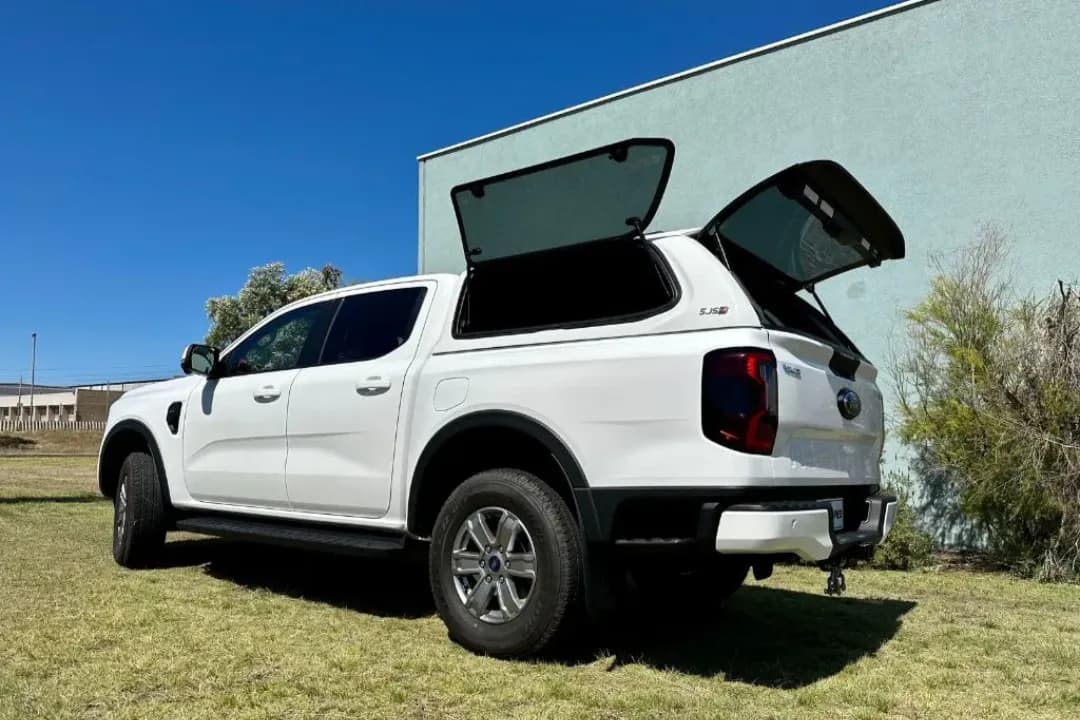 Colour-coded ute canopy fitted at Trusted Mechanical