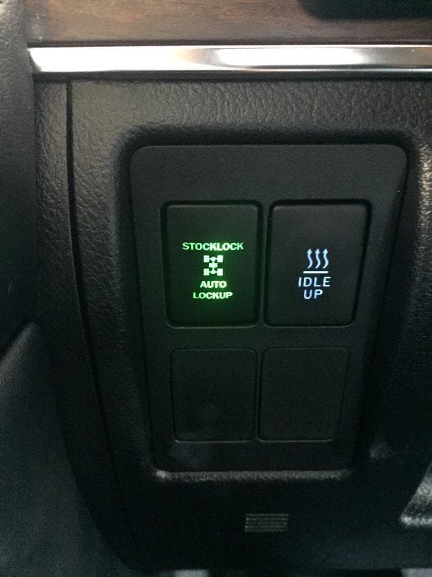 Stocklock factory-style lock-up switch fitted to a Toyota LandCruiser 200-Series